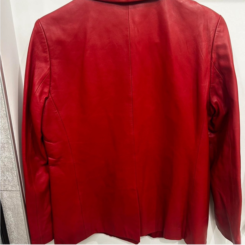 Real Red Leather Jacket - Picture 4 of 4